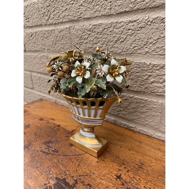 A gorgeous French Provincial style arrangement of enamel flowers, "Fleurs Des Siecles" By Jane Hutcheson for Gotham...