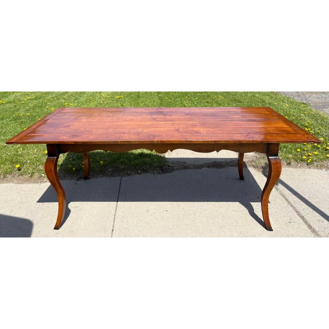 Wood Vintage Handcrafted French Country Style Dining Table For Sale - Image 7 of 12