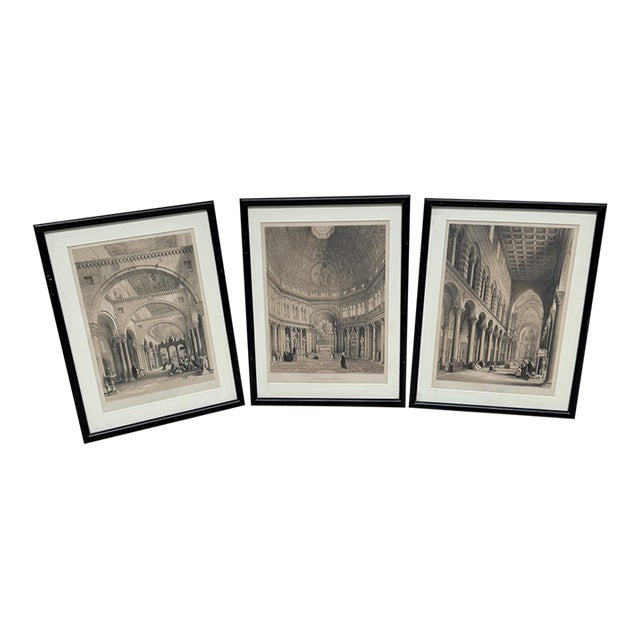 1960s Set of 3 Italian Architectural Etchings For Sale