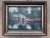 Original antique oil painting on canvas in original wood frame. Landscape with an old barn. Signed E. I. Sanderson to the...