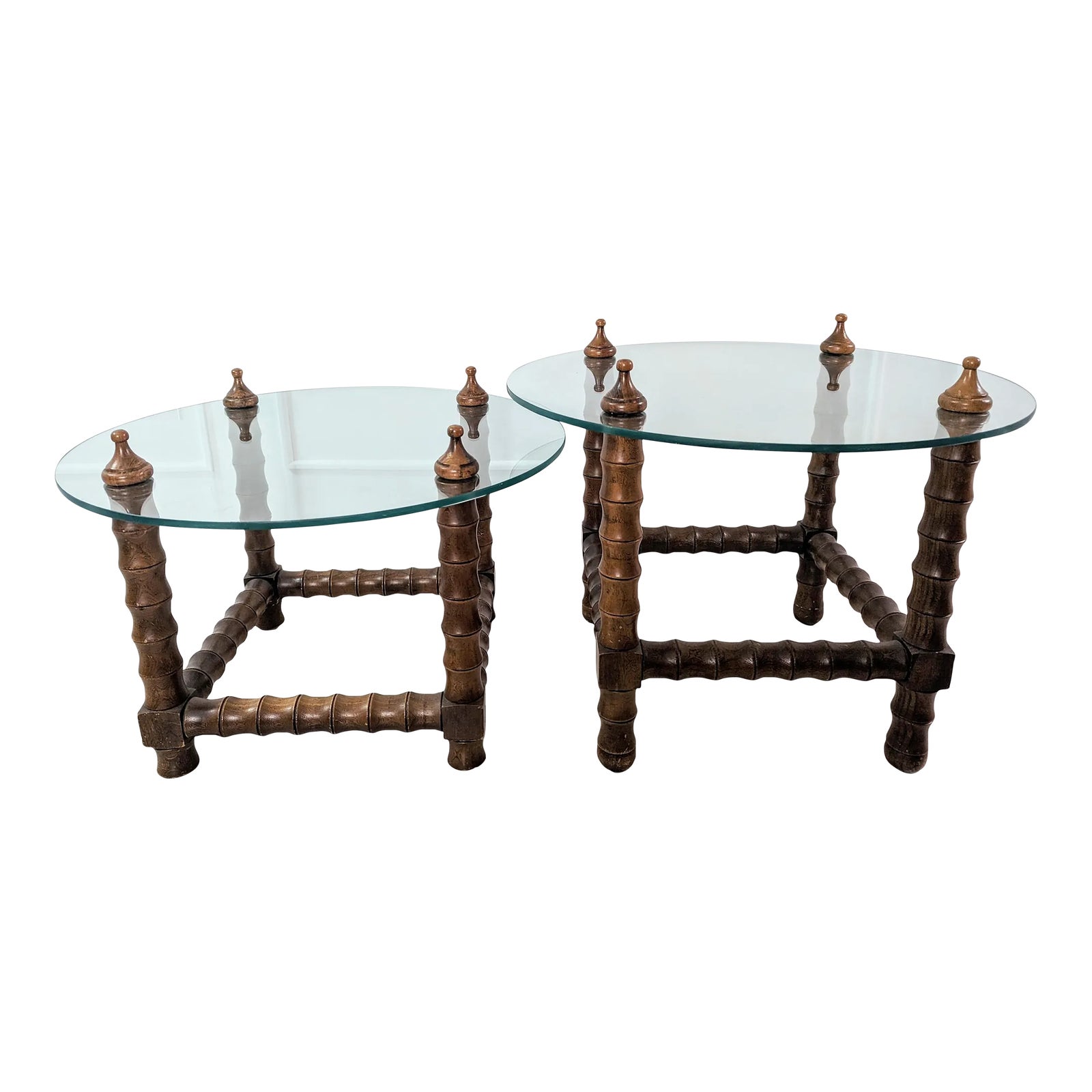 Mid 20th Century Spanish Revival Round Accent Tables - a Pair | Chairish