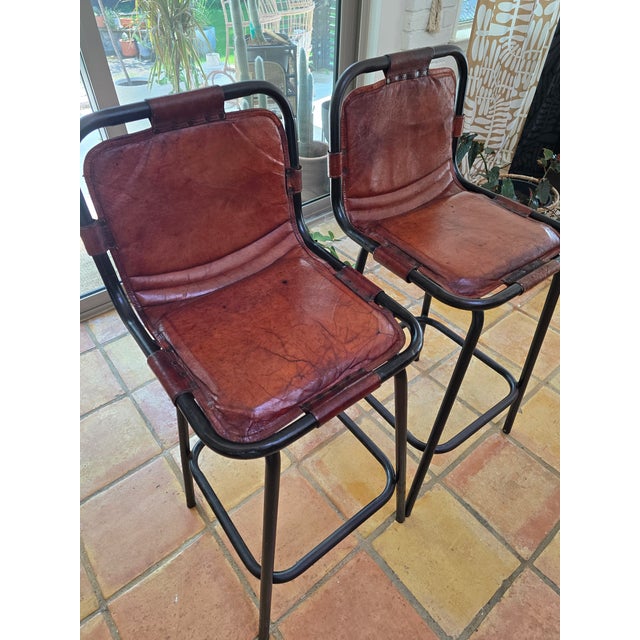 1960s Pair of Leather Bar Stools For Sale In Dallas - Image 6 of 18