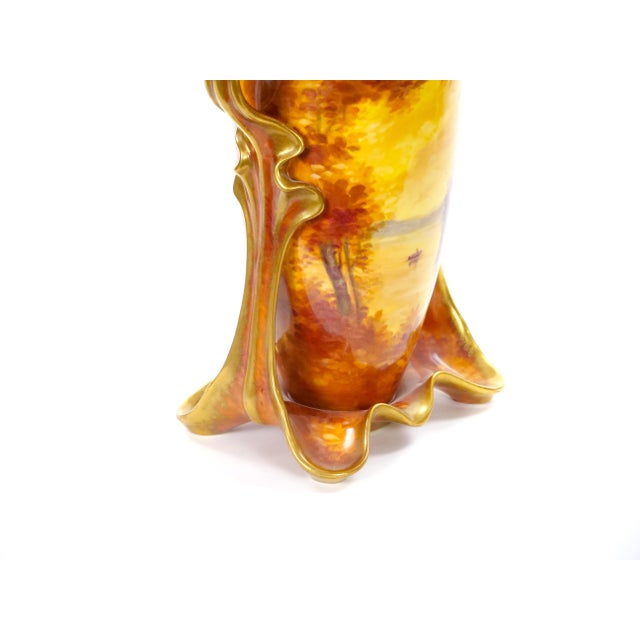 Late 19th Century Antique Royal Bonn German Porcelain Hand-Painted & Gilt Figural Decorative Vases For Sale - Image 5 of 12