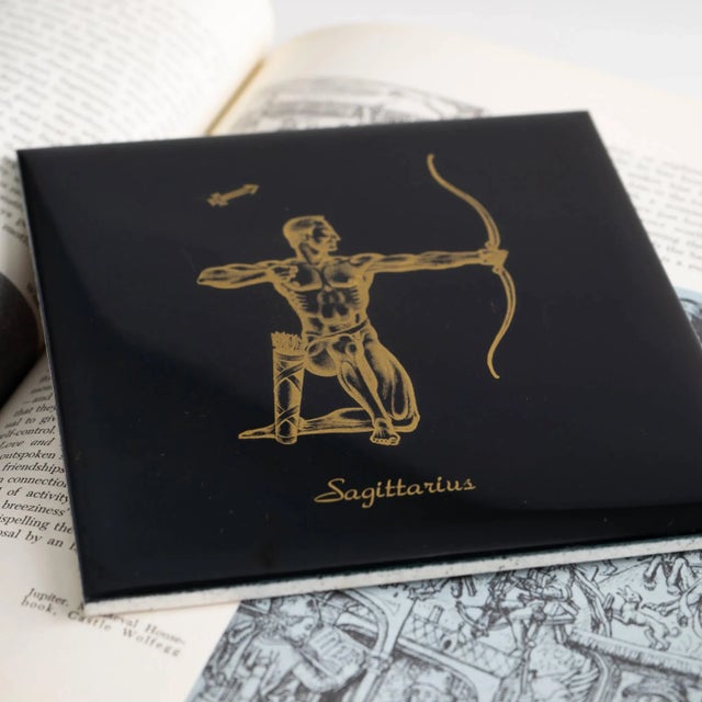 Ceramic Vintage Sagittarius Ceramic Wall Tile For Sale - Image 7 of 9