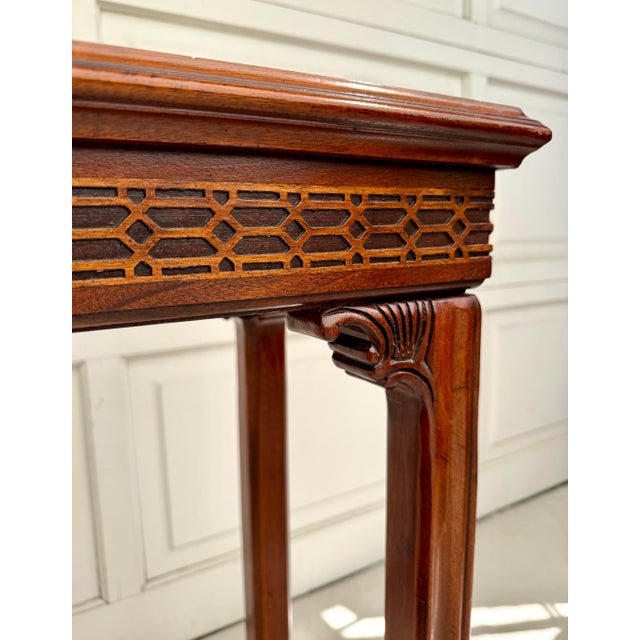 Mid-Century Chinese Chippendale Style Mahogany Console Table For Sale - Image 11 of 11