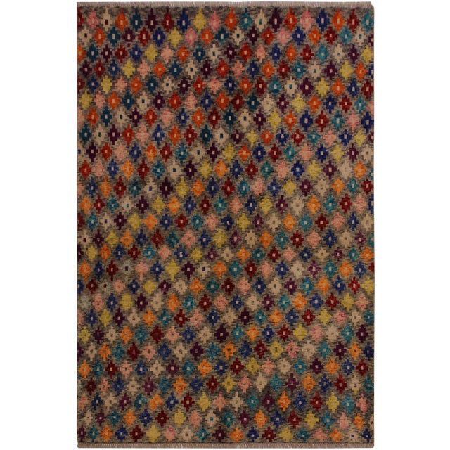 1990s 1990s Southwestern Balouchi Gray/Blue Wool Rug - 4'10 X 6'6 For Sale