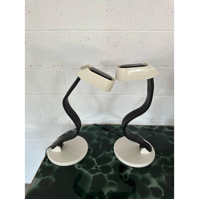 Guzzini Snoky Table Lamps by Bruno Gecchelin for Guzzini, 1970s, Set of 2 For Sale - Image 4 of 10