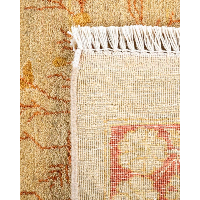 2000 - 2009 Mogul Hand Knotted Area Rug, Yellow - 9' 4" x 11' 8" For Sale - Image 5 of 9