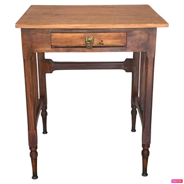 Spanish Country Pine Side Table With Drawer For Sale - Image 12 of 12