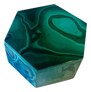Octagonal Malachite Box with Removable Lid Storage 420