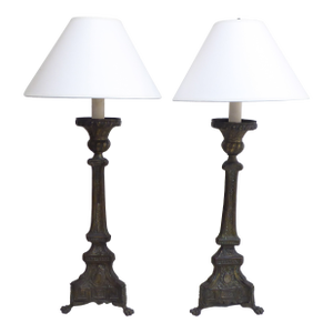 19th Century Pricket Lamps - A Pair