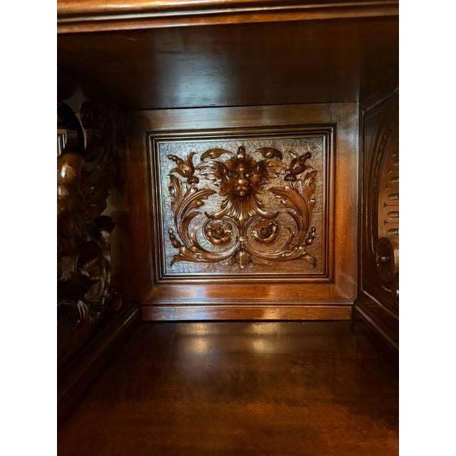 French Mid-19th Century Rococo Style Heavily Carved Walnut Buffet, Circa 1850–1860 For Sale - Image 4 of 18