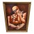Late 20th Century Yuroz Cubist Figural Painting of Embracing Couple in Gilt Frame For Sale