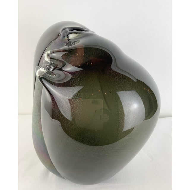 Abstract 1970s Robert Fritz Iridescent Art Glass Vase For Sale - Image 3 of 12