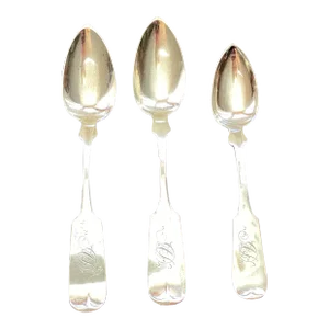 Antique American Coin Silver Spoons by S. P. Squire- Set of 3