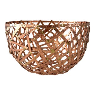 Copper Hand Forged Bird's Nest Bowl For Sale