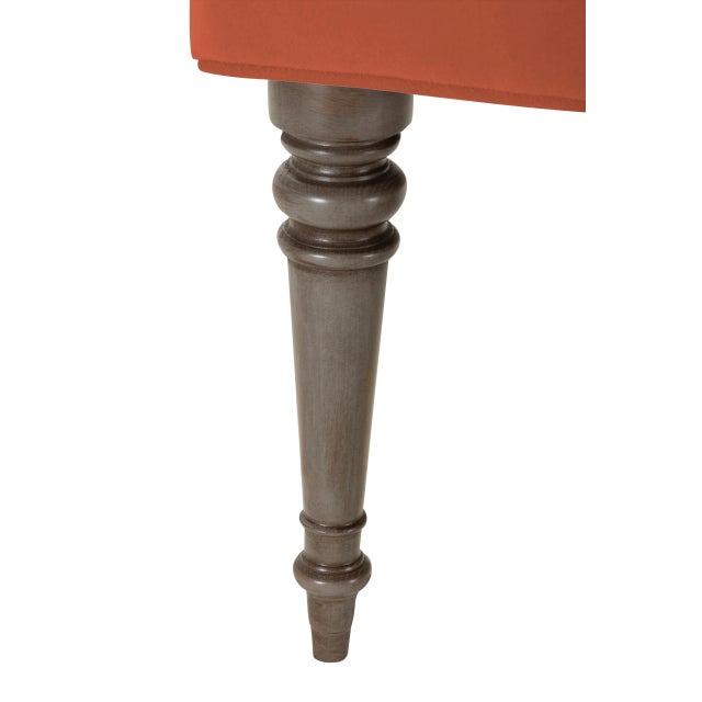 Transitional Calypso Stool, Heirloom Red Velvet For Sale - Image 3 of 4