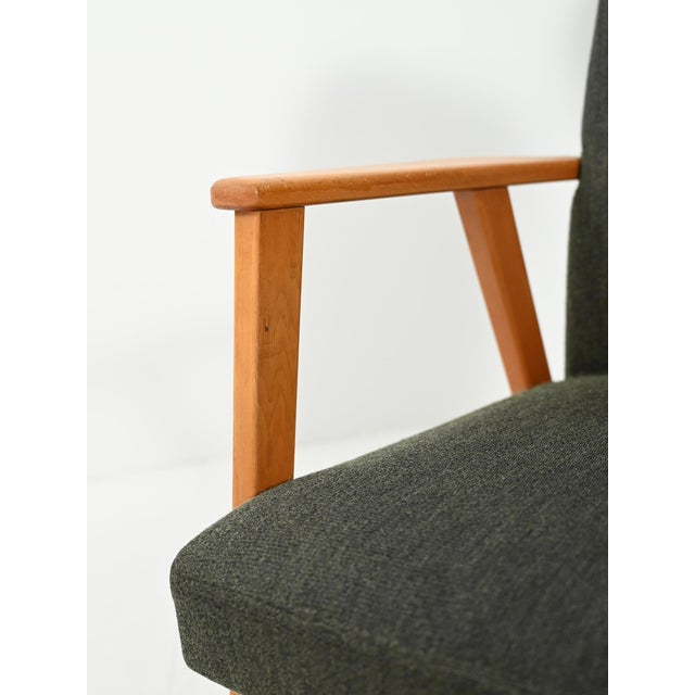Scandinavian Beech Armchairs in Grey Upholstery, 1950s, Set of 2 For Sale - Image 9 of 12