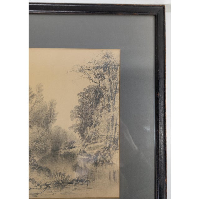 19th Century American Hudson River School Pencil Drawing Study by William Hart For Sale In New York - Image 6 of 14