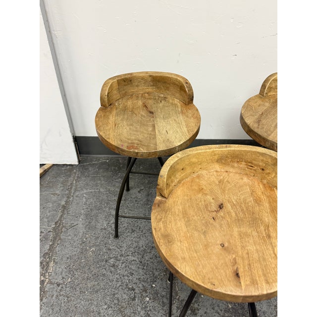Wood Arteriors Henson Counter Stools, Set of Three For Sale - Image 7 of 12
