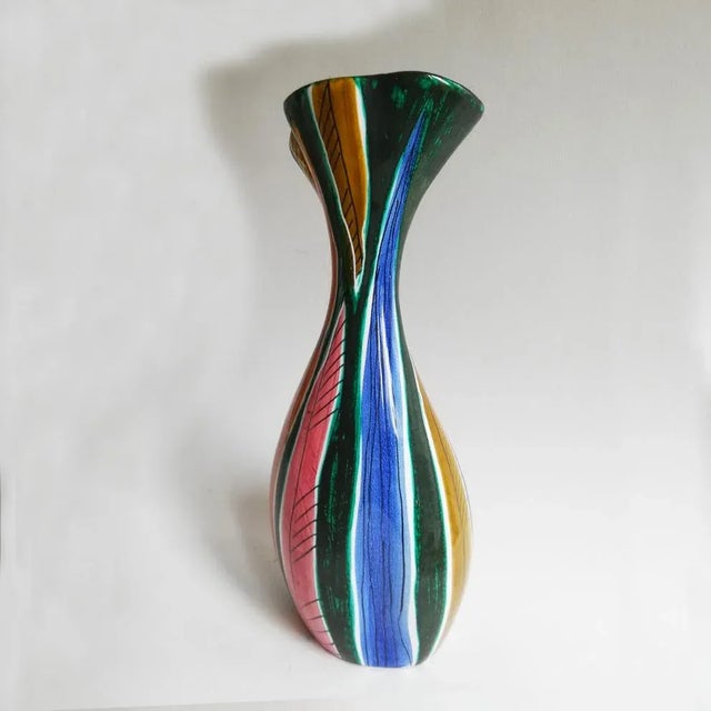 Mid-Century Italian Ceramic Vase by Maioliche Deruta For Sale - Image 6 of 7