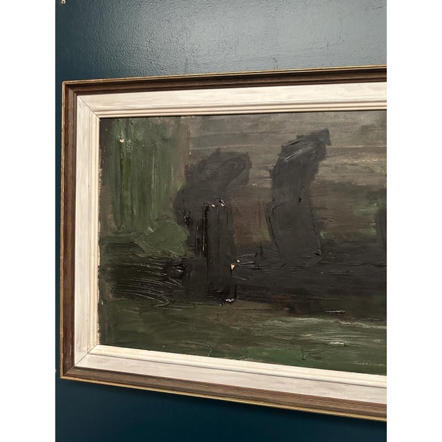 Mid-Century Modern Jonne Bergström, Dark Abstract, 1950s, Oil on Canvas, Framed For Sale - Image 3 of 17