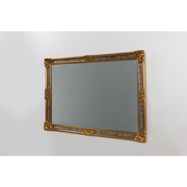Gold 20th Century Baroque Revival Mirror in Gilded Resin from Deknudt, Belgium, 1950s For Sale - Image 8 of 13