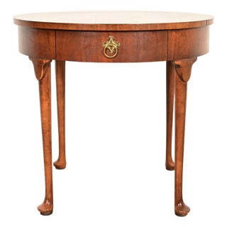 Baker Furniture Queen Anne Walnut Tea Table For Sale