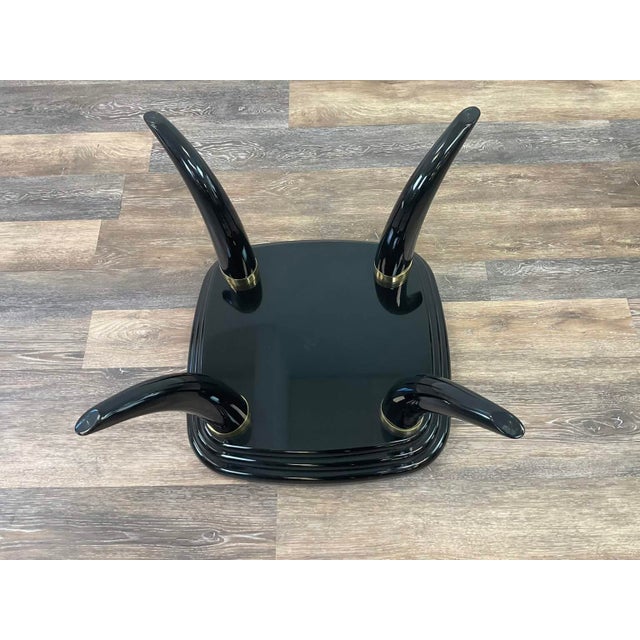 Henredon Late 20th Century Henredon Faux Elephant Tusk Glass Top Coffee Table For Sale - Image 4 of 11