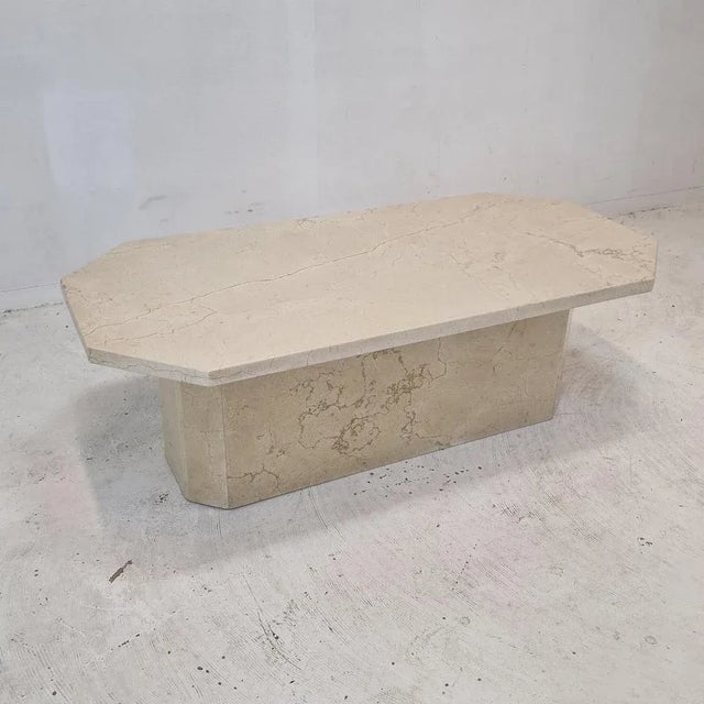 Italian Coffee Table in Travertine, 1980s For Sale - Image 4 of 13
