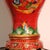 Metal Pair of Chinese Cloisonné Vases | Red Ground Dragon & Phoenix Motif With Stands For Sale - Image 7 of 9