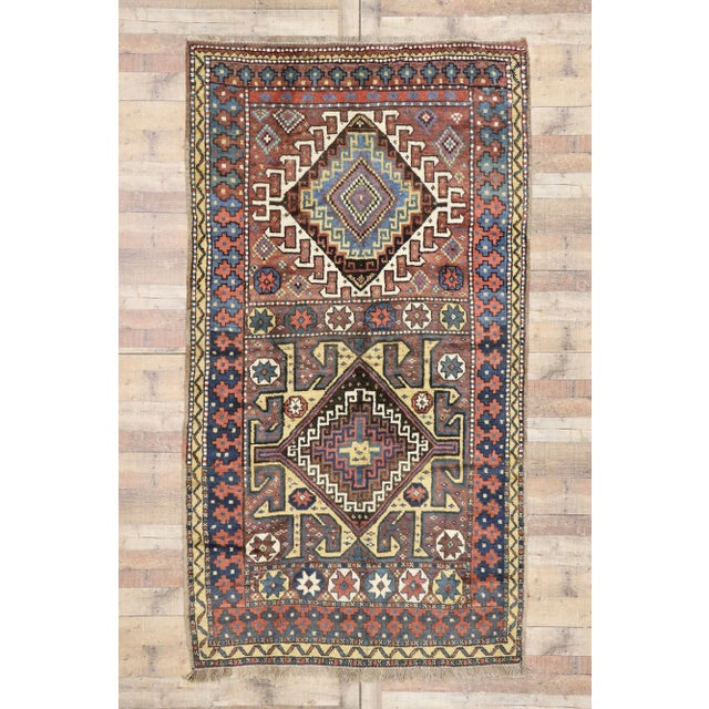 Brown Antique Azerbaijan Rug - 05'00 X 09'03 For Sale - Image 8 of 9