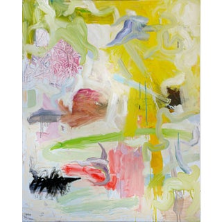 Benji Stiles "Garden #3" Pastel Green, Pink, Gray, and Blue Abstract Contemporary Painting, 2022 For Sale