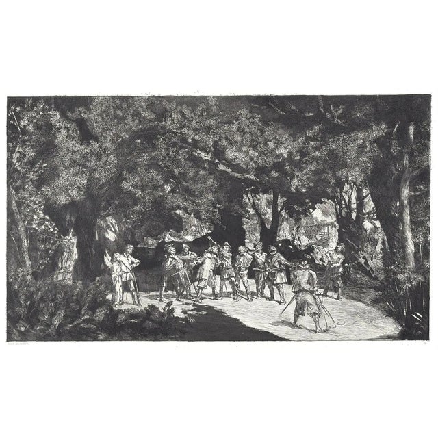 Simplicius Among Soldiers - Original Etching by M. Klinger - 1881 1881 For Sale