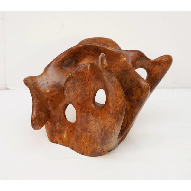 Abstract Free-Form Sculpture of Olive Wood From France For Sale In Austin - Image 6 of 12