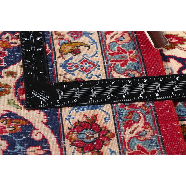 Vintage Red Persian Isfahan Rug - 10'11 X 15'01 For Sale In Dallas - Image 6 of 9