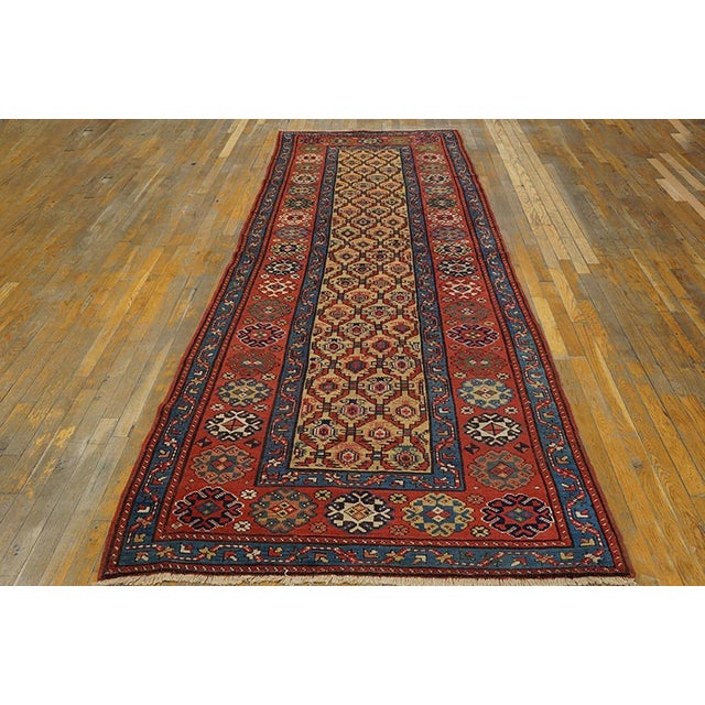 Handmade antique NW Persian carpet. Woven circa 1880 (late 19th century). Persian informal rug, runner size: 4'4" x 11'6"....