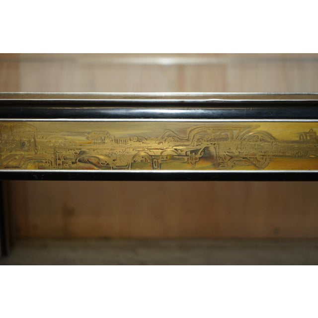 Glass Mid-Century Modern Acid Etched Coffee Table by Bernhard Rohne For Sale - Image 7 of 18