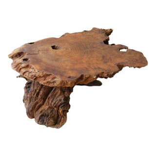 Vintage Coffee Table With Live Edge For Sale
