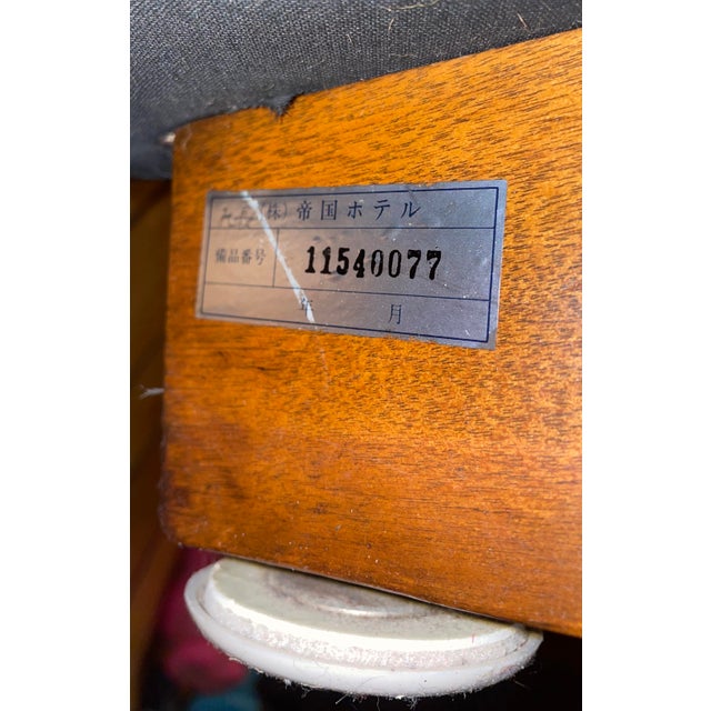 Plastic Rare Pair of Vintage Mid-Century Imperial Hotel Tokyo Executive Club Chairs - Provenance Tagged For Sale - Image 7 of 9