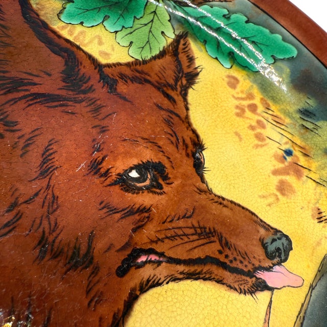 Wedgwood A Wedgwood Majolica Plate With Fox, English, Dated 1873 For Sale - Image 4 of 11