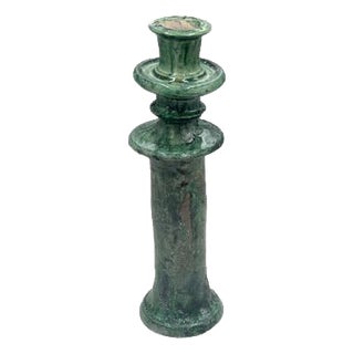 Moroccan Tamegroute Glazed Candlestick Holder For Sale