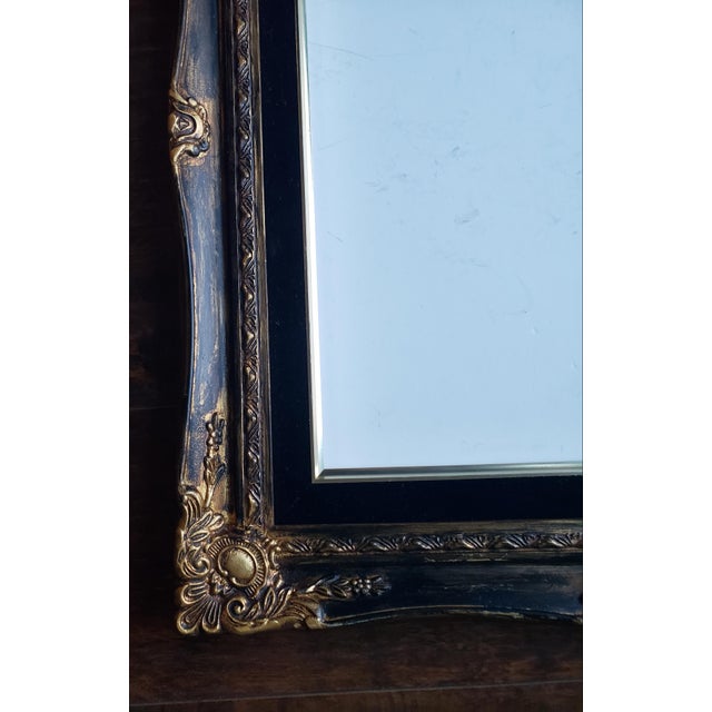 Black Vintage Mid-Century Baroque Style Solid Wood Frame With Black Velvet Liner – Fits 11x14 Art For Sale - Image 8 of 9