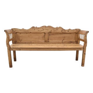 Pine Camel-Back Bench or Settle For Sale