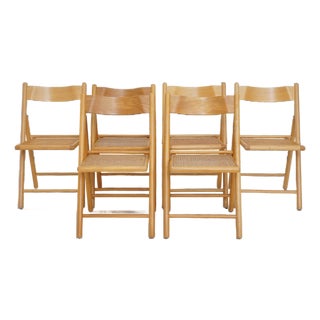 Mid 20th Century Cane Folding Chairs For Sale