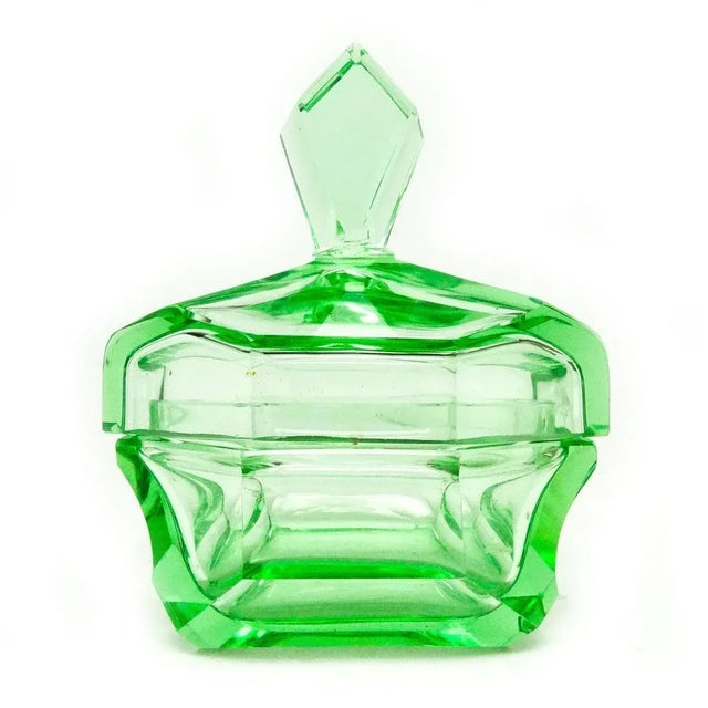 Glass Art Deco Candyer from Moser, Czechoslovakia, 1930s For Sale - Image 7 of 11