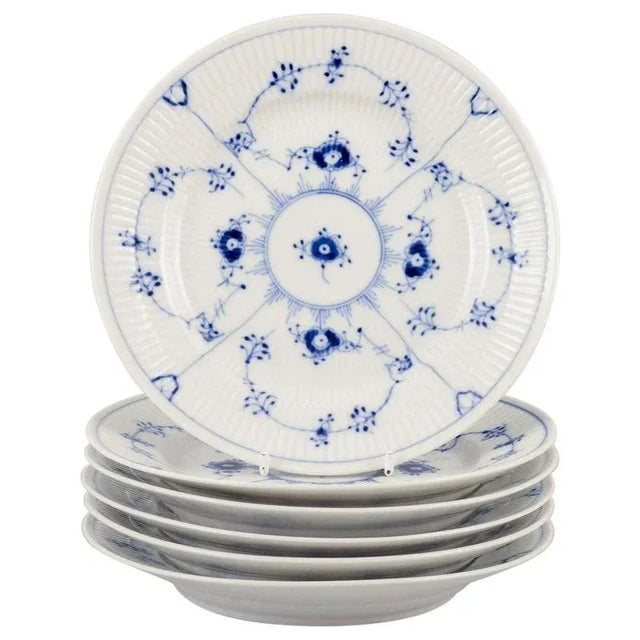 Blue Small Lunch Plates in Blue Fluted Porcelain from Royal Copenhagen, 1970s, Set of 6 For Sale - Image 8 of 8