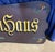 Rustic European Vintage Statement German Willkommenhaus Hand Painted Wooden Folk Art Sign For Sale - Image 3 of 4