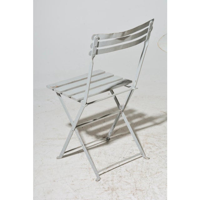 19th Century Painted Metal Bistro Table & Chair For Sale - Image 4 of 4