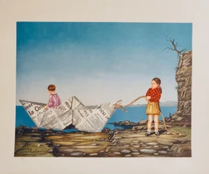 1970s Tito Salomoni Toy Boat Poster